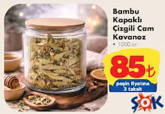 BAMBU KAPAKLI ÇİZGİLİ CAM KAVANOZ 1000 CC fiyat ve kampanya bilgisi